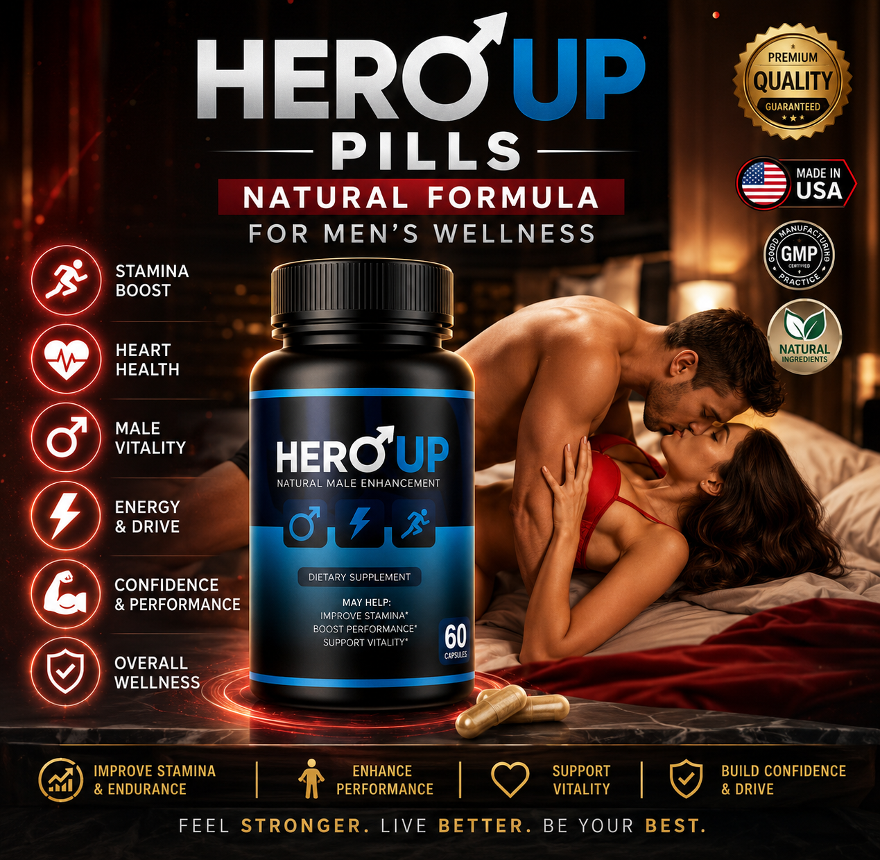HeroUP Pills Natural Formula for Men’s Wellness | Eworkface