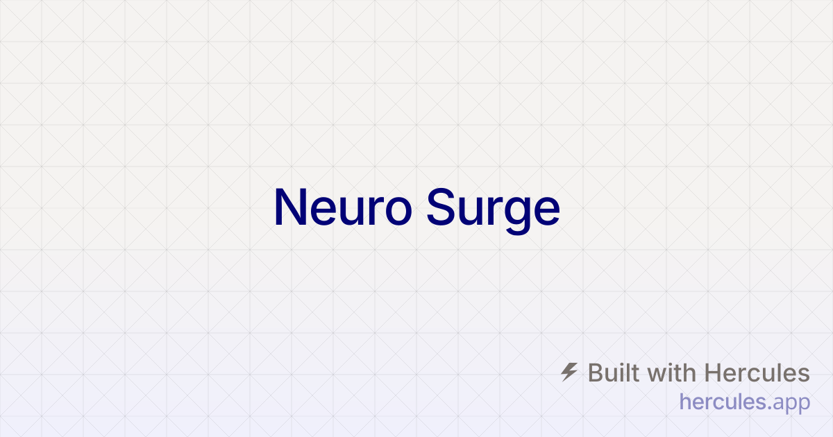 Neuro Surge™ | Brain Health Support Supplement – Memory, Focus & Cognitive Performance
