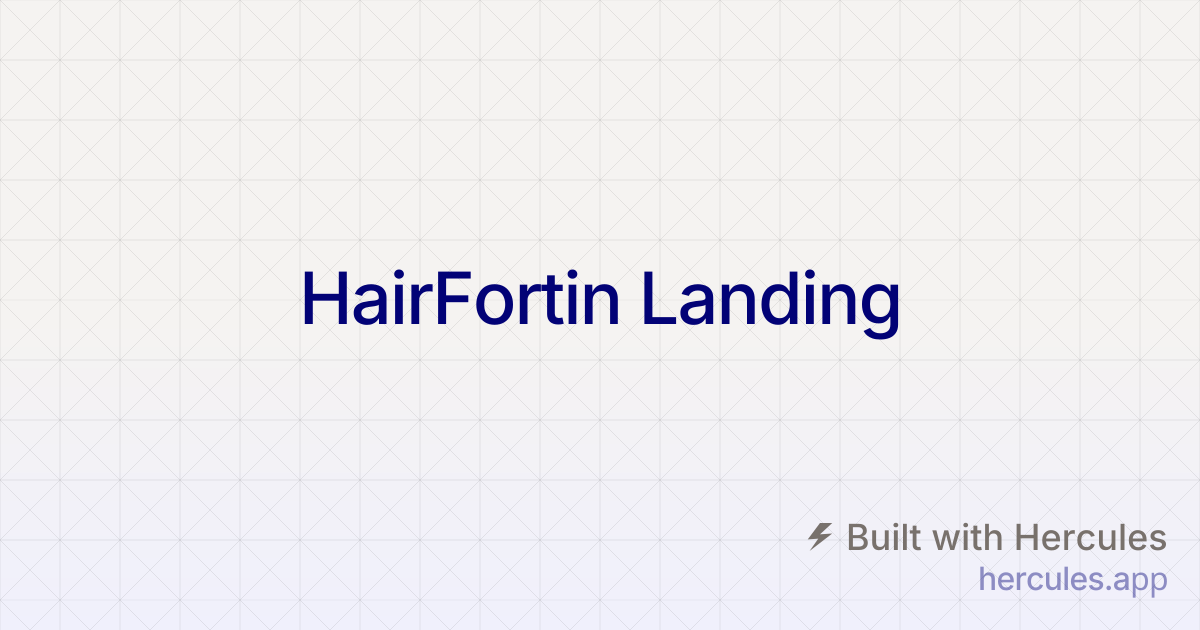 HairFortin™ – Natural Hair Wellness Supplement | Support Stronger, Fuller Hair