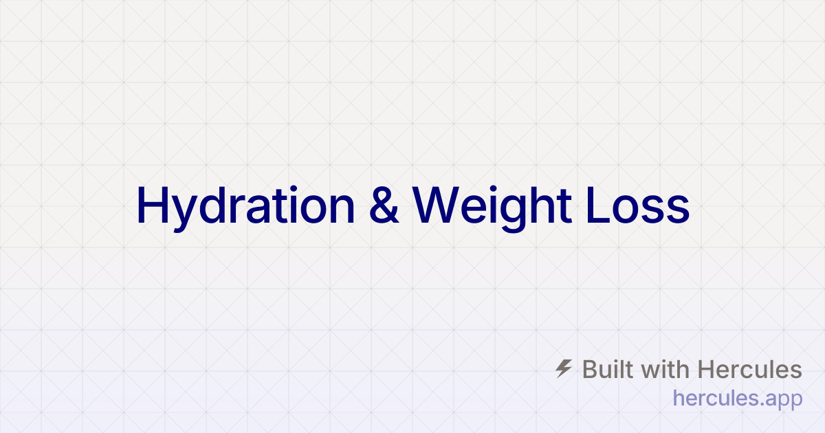 Hydration & Weight Loss