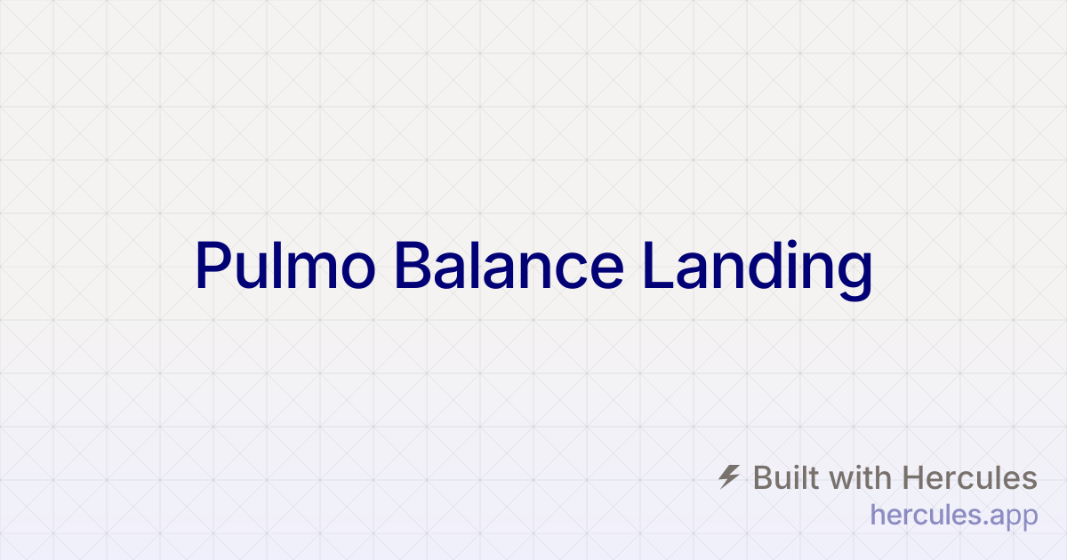 Pulmo Balance - Premium Respiratory Wellness Supplement | Lung Support Formula